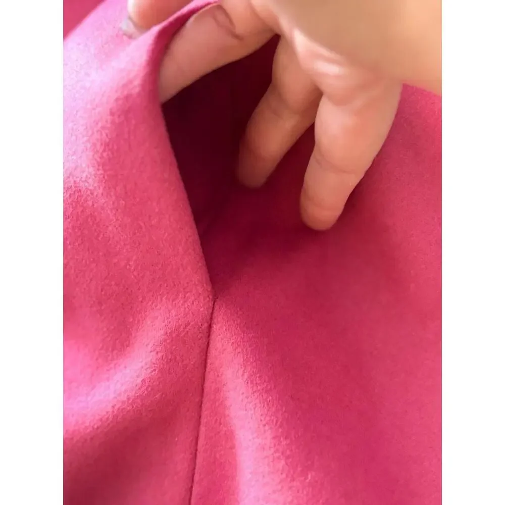 Womens Size Tall Small J crew Pea Coat breasted Wool blend lined Pink Old Money‎